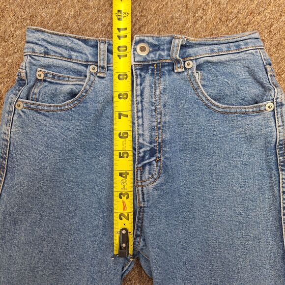 WOMENS PULL & BEAR SIZE EUR 34 USA 2 CRUVEY BLUE WASH MOM TAPERED DENIM JEANS - Picture 11 of 12